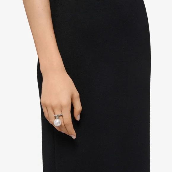 Givenchy Givenchy Pearl Ring In Metal With Crystals - NEW WITH TAGS Size ONE SIZE - 1 Thumbnail