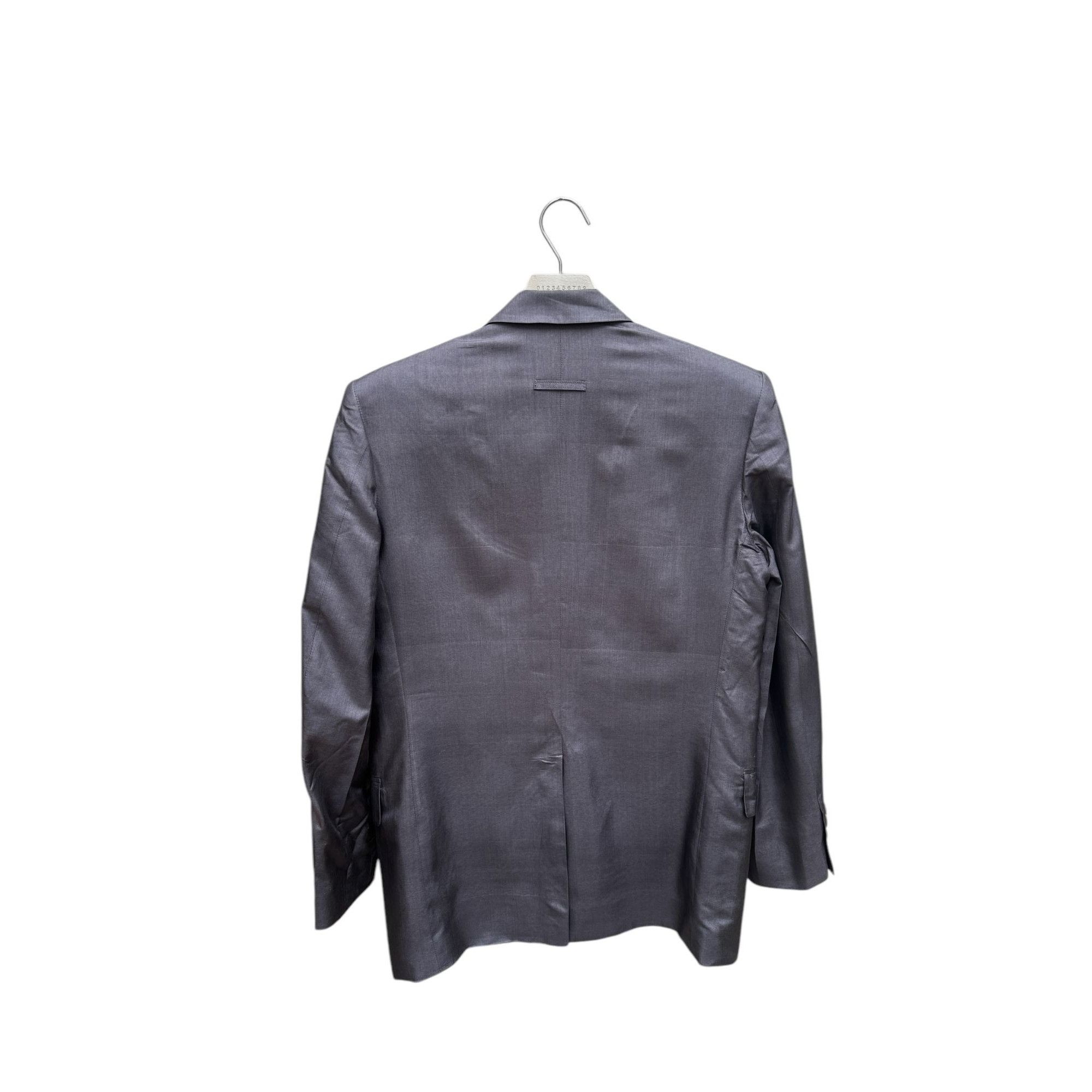 Jean Paul Gaultier 1990s Grey Iridescent Silk Blazer Jacket Size 40R - 5 Thumbnail