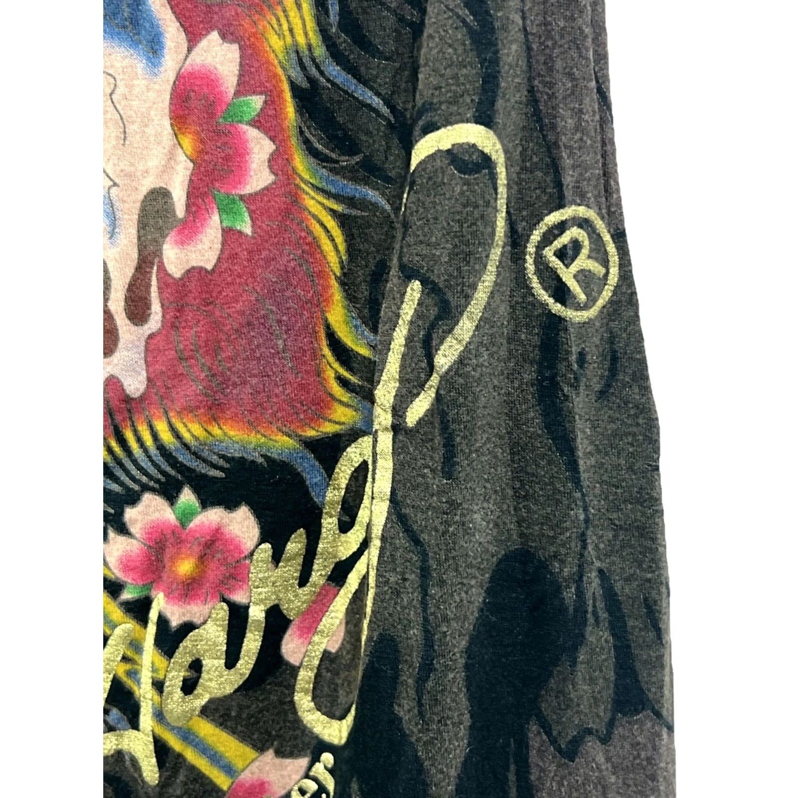 Ed Hardy VINTAGE Ed Hardy Skull Floral Tube Top Small Strapless Brown Black Tattoo Graphic Y2K Size S / US 4 / IT 40 - 5 Thumbnail