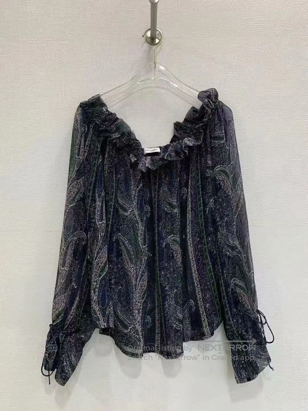 Saint Laurent Paris Saint Laurent Sheer Paisley Print Blouse. Size S / US 4 / IT 40 - 1 Thumbnail