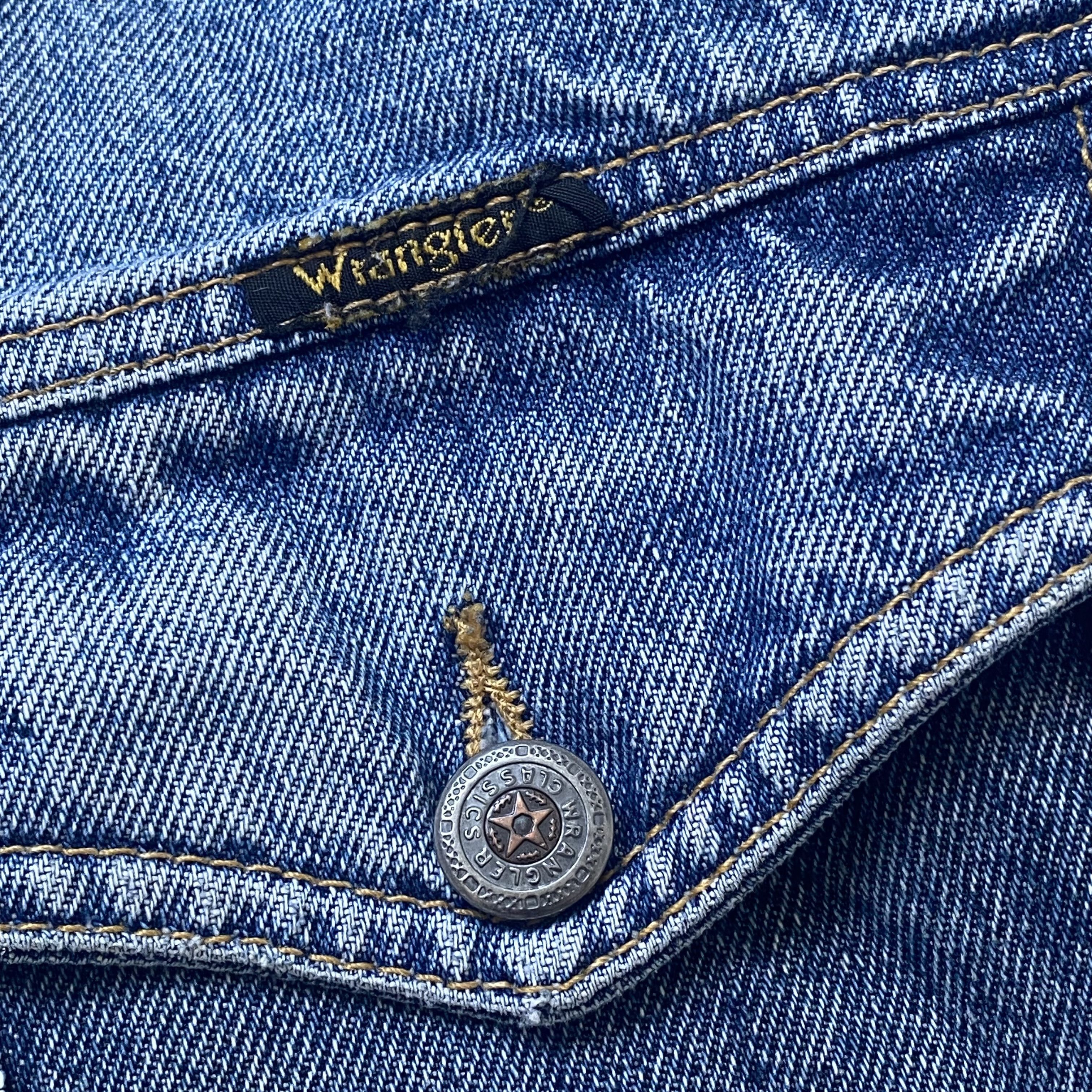 Wrangler Vintage 80s Wrangler heavy denim jacket distressed Size US XL / EU 56 / 4 - 10 Thumbnail