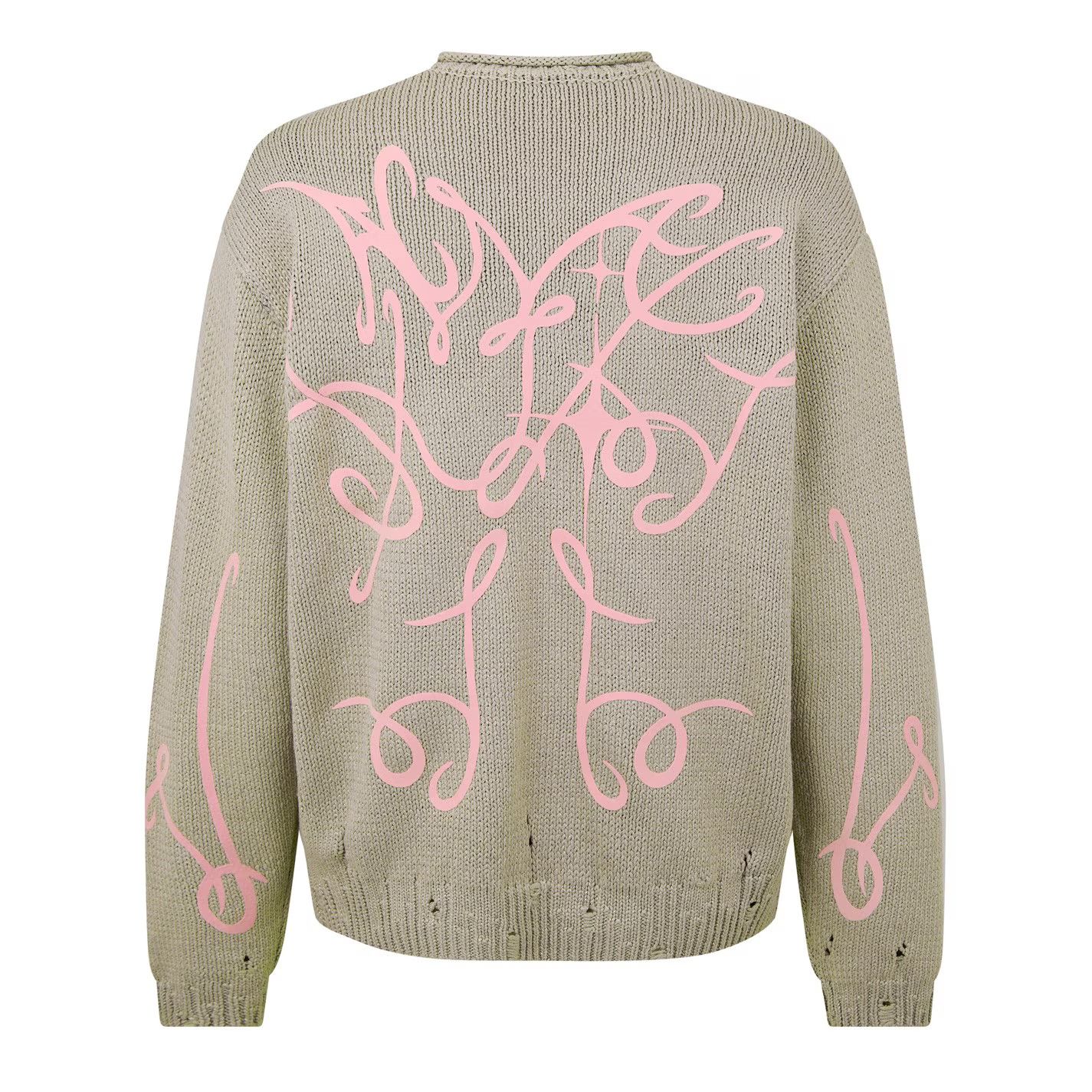 Acne Studios o1g2r1mq0825 Distressed Jumper in Beige/Pink Size US L / EU 52-54 / 3 - 6 Thumbnail
