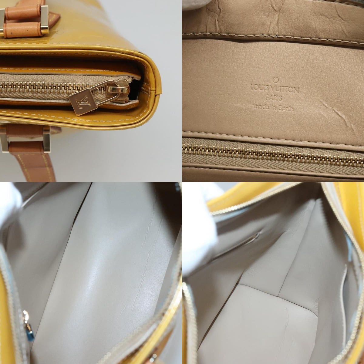 Louis Vuitton LOUIS VUITTON Monogram Vernis Houston Hand Bag Beige M91004 Size ONE SIZE - 11 Thumbnail