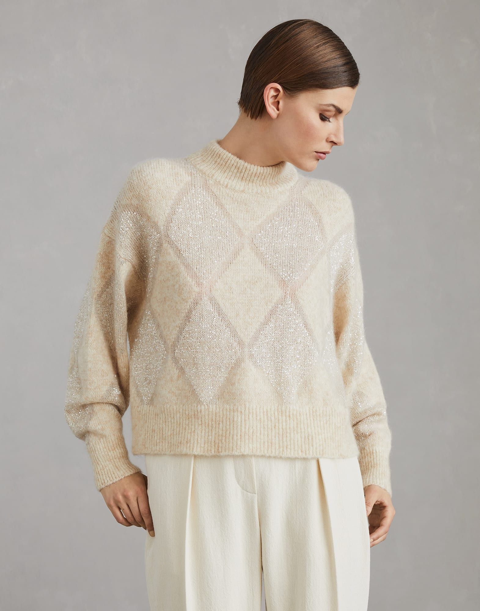 Brunello Cucinelli o1la1rc1a1025 Sweater in Beige Size S / US 4 / IT 40 - 1 Thumbnail