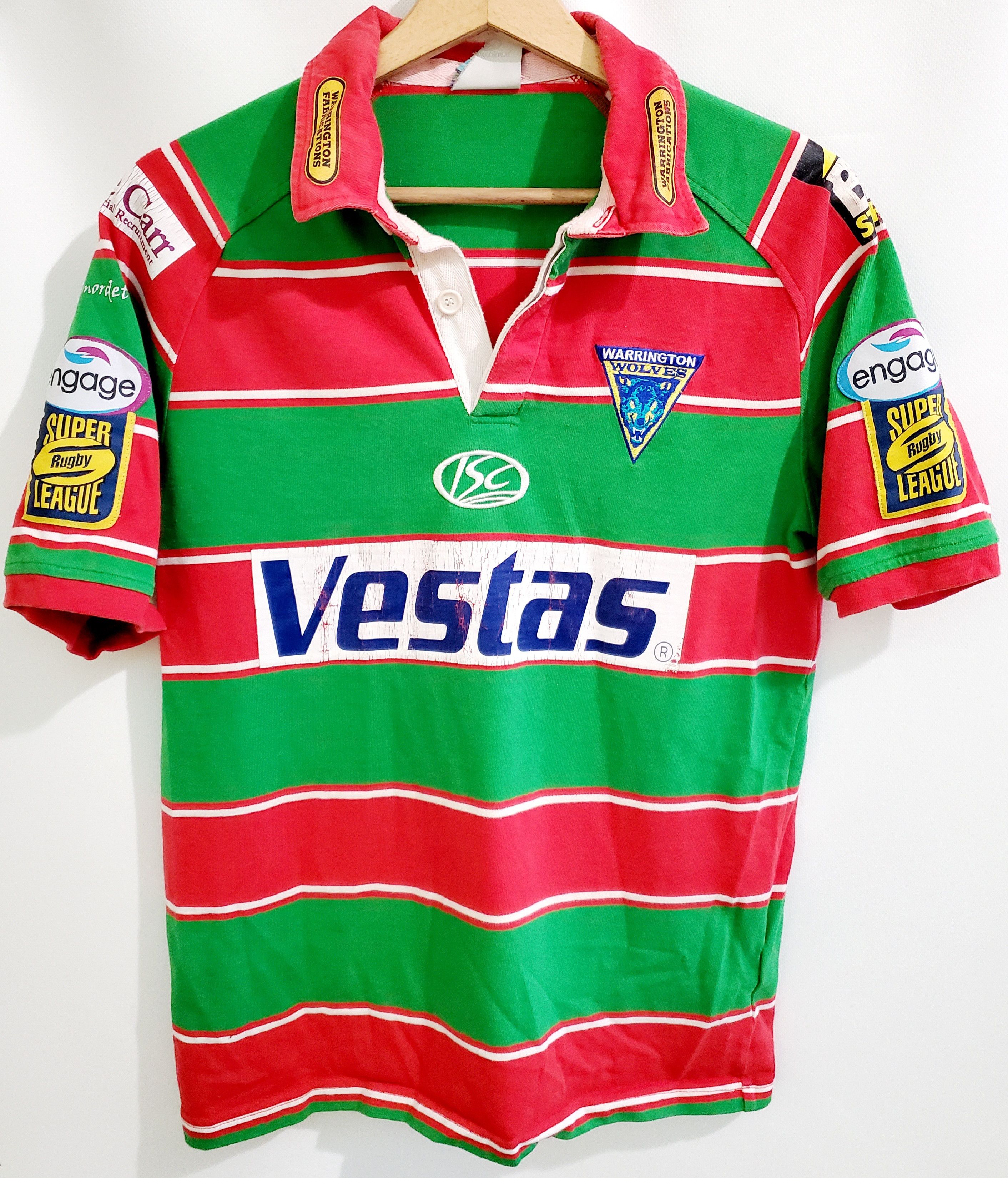 Canterbury of New Zealand × Vintage Warrington Wolves Away Wembley Rugby League Shirt size S Size US S / EU 44-46 / 1 - 1 Thumbnail