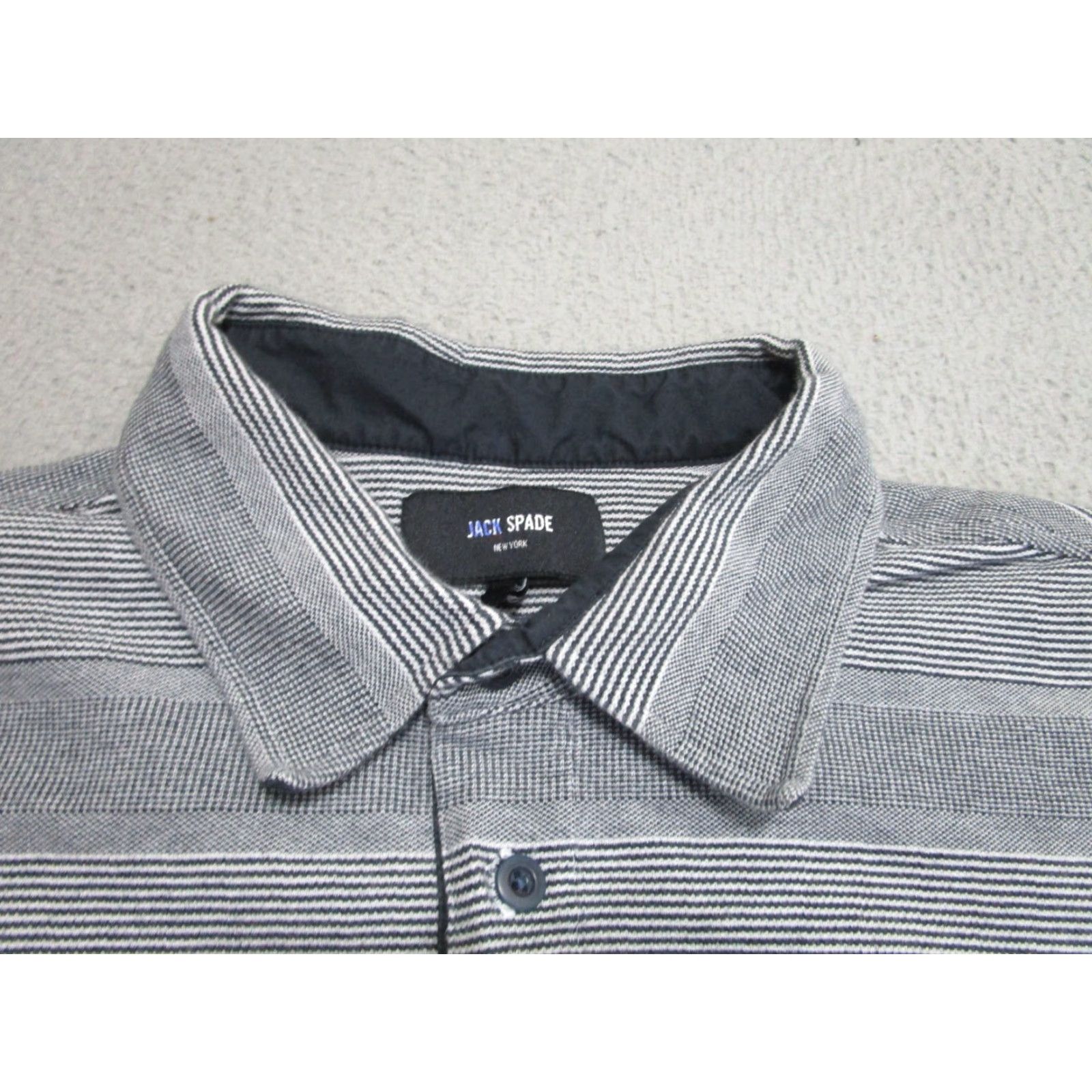 Vintage VINTAGE JACK SPADE Polo Shirt Mens XL Blue Navy Striped Knit Cotton Embroidered Logo Golf Casual Mens XL Blue Size US XL / EU 56 / 4 - 3 Thumbnail