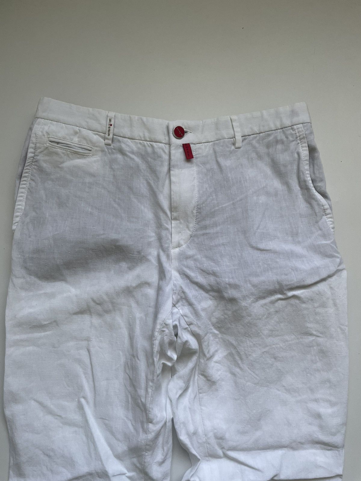 Kiton Kiton White Linen Pants Luxury Casual Trousers M Size US 33 - 3 Thumbnail