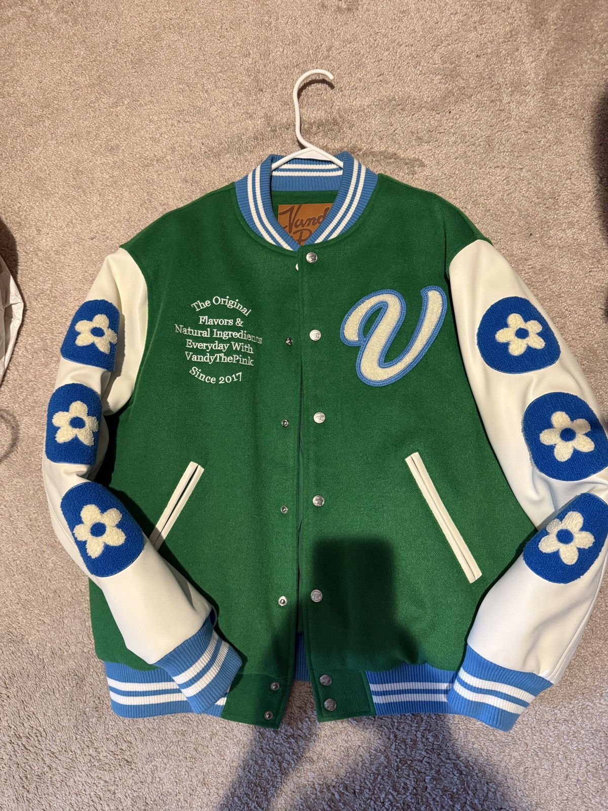 XLARGE×VANDY THE PINK VARSITY JACKET L Vandy The Pink VTP WORLDWIDE TENNIS CLUB Varsity Jacket