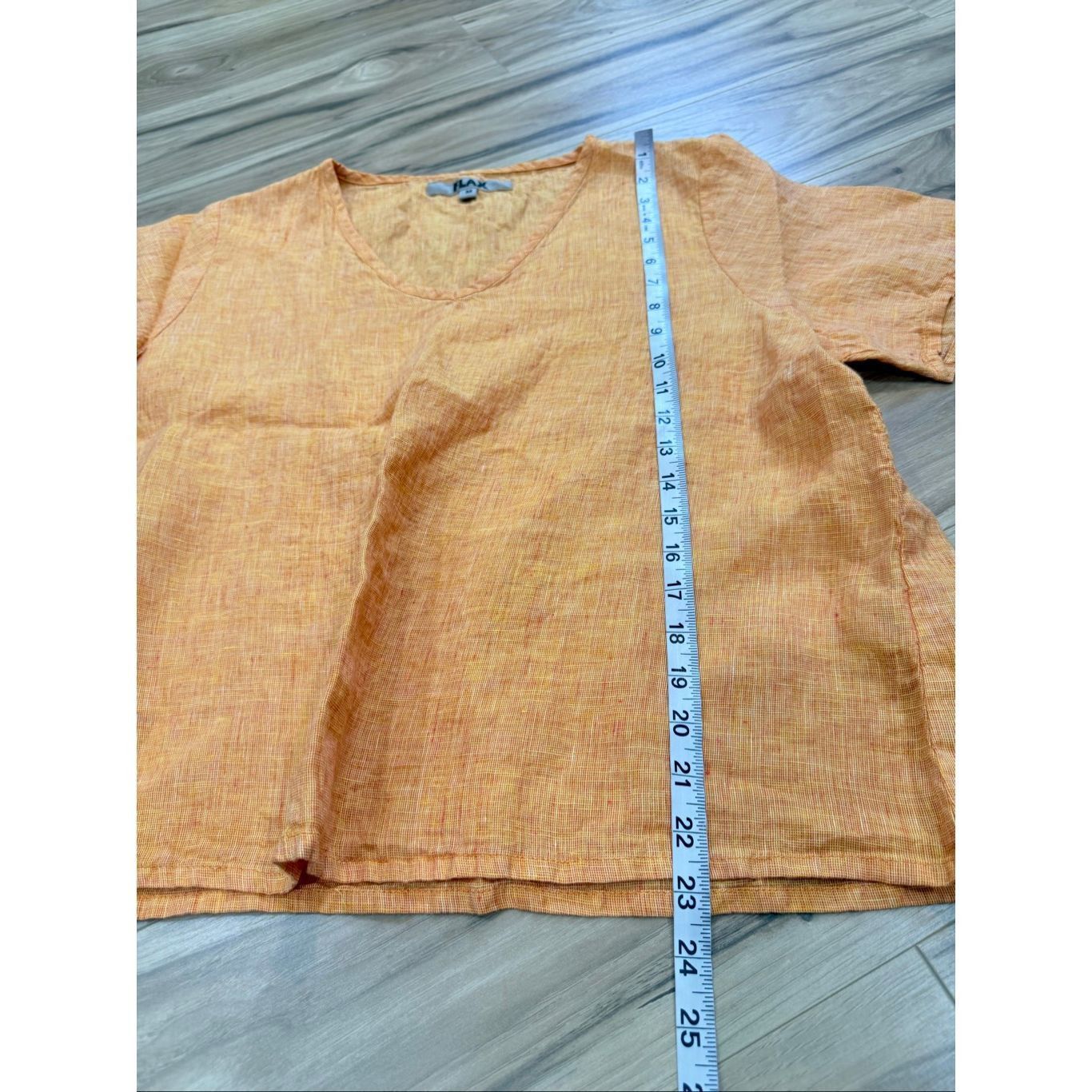 FLAX Flax orange linen short sleeve top v neck size medium Size M / US 6-8 / IT 42-44 - 7 Thumbnail