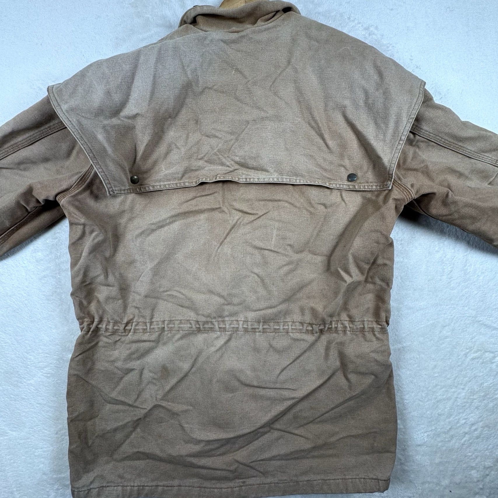 Carhartt VINTAGE Carhartt Ranch Hand Cattle Roper Coat Men's L Workwear Canvas Tan Grunge 90s Distressed Pocket Sherpa Lining Size US L / EU 52-54 / 3 - 3 Thumbnail