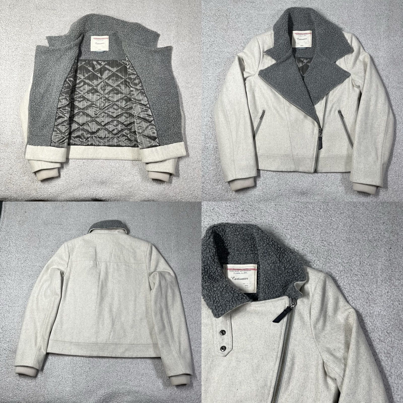 Anthropologie Anthropologie Cartonnier Blazer Womens M Wool Moto Zip Sherpa Jacket Coat Shirt? Size M / US 6-8 / IT 42-44 - 8 Thumbnail