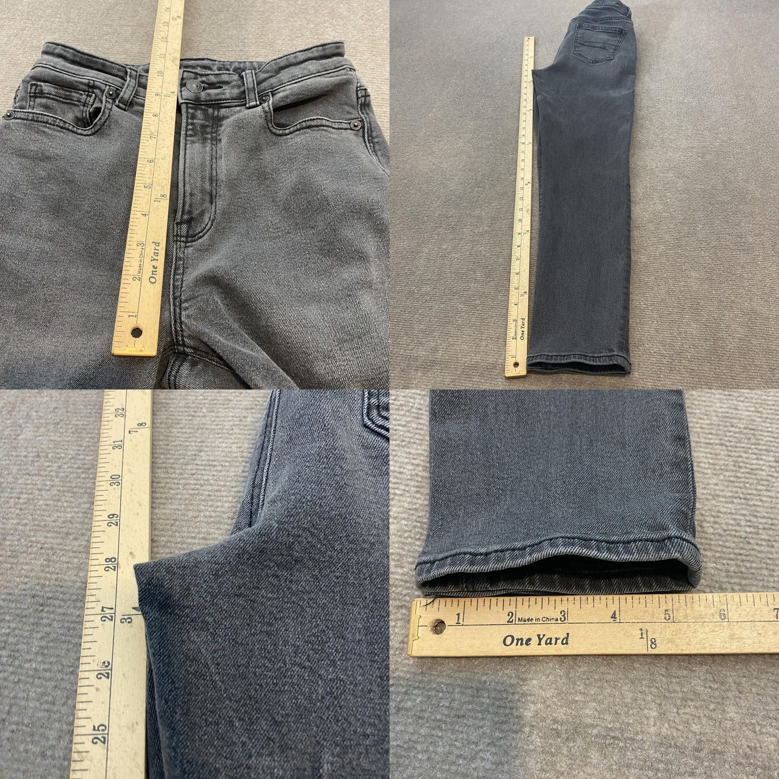 Vintage American Eagle Mom Jeans Womens 0 Regular Black High Rise Stretch Denim Pants Size 25" / US 0 / IT 36 - 8 Thumbnail