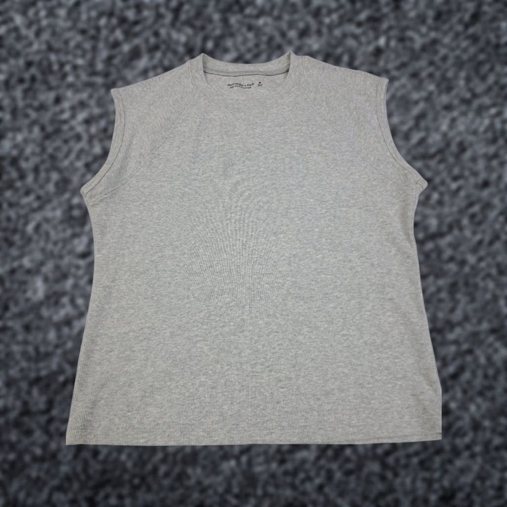 Abercrombie & Fitch Abercrombie & Fitch Tank Shirt Womens Size M Gray Sleeveless Crew Neck Cotton Spandex Knit Basic Casual Modern 7178 Size M / US 6-8 / IT 42-44 - 1 Thumbnail