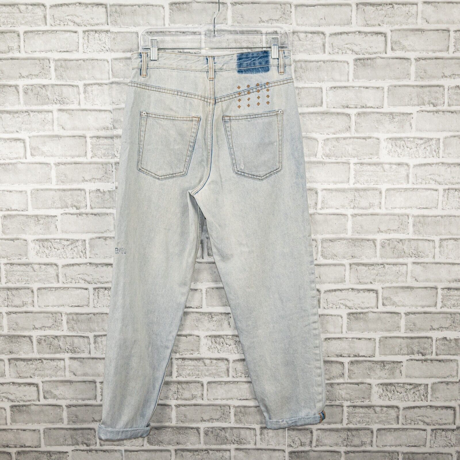 Ksubi Bullet Elite Blue Slim Straight Denim Jeans Bleached