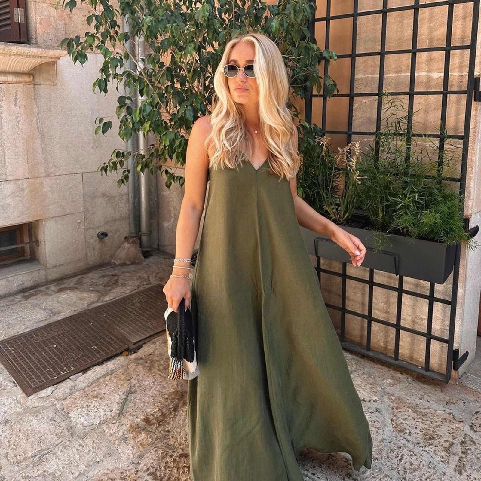 Zara ZARA EMBROIDERED DRESS DARK GREEN | Grailed