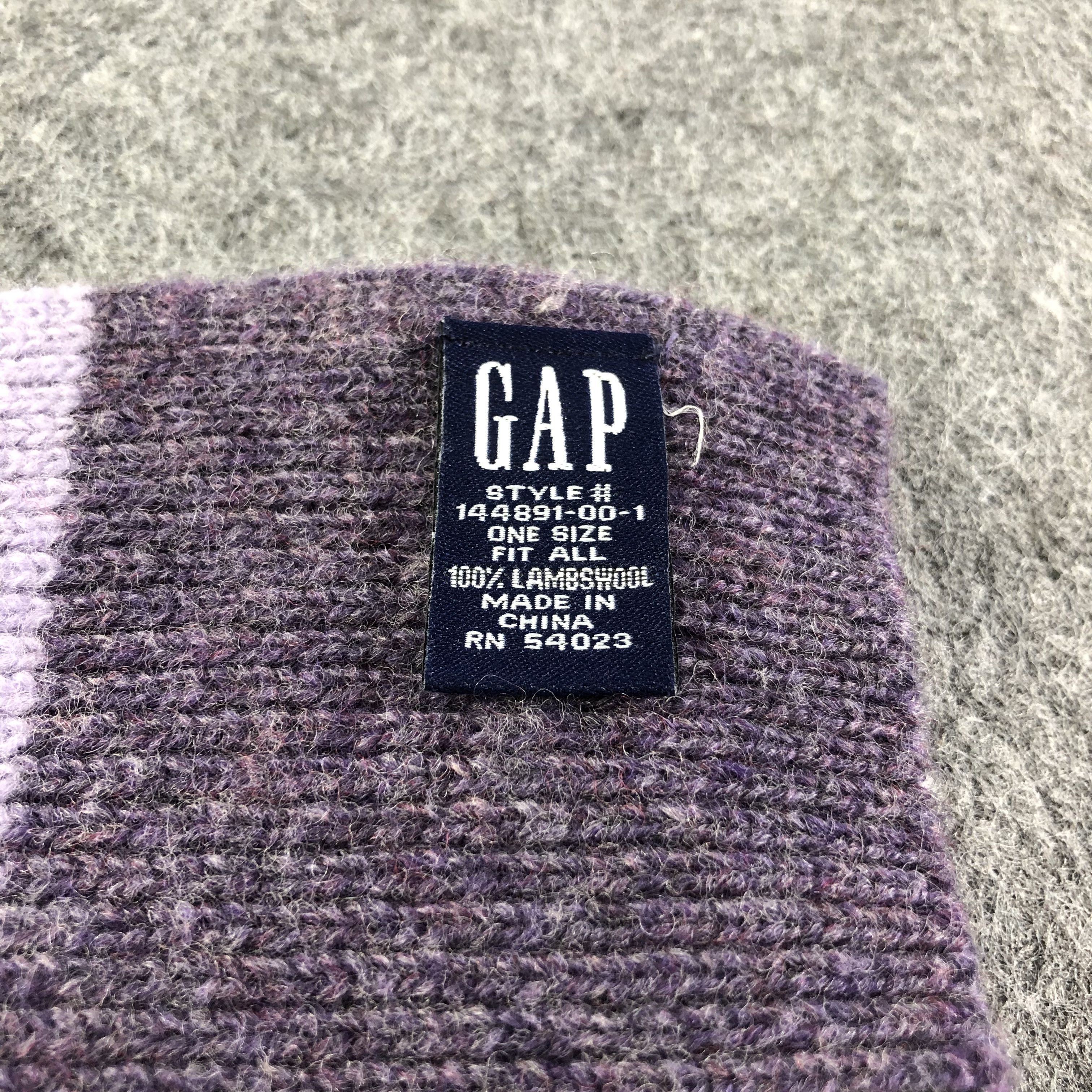 Gap GAP Purple Stripes Wool Scarf Muffler V1606 Size ONE SIZE - 3 Thumbnail