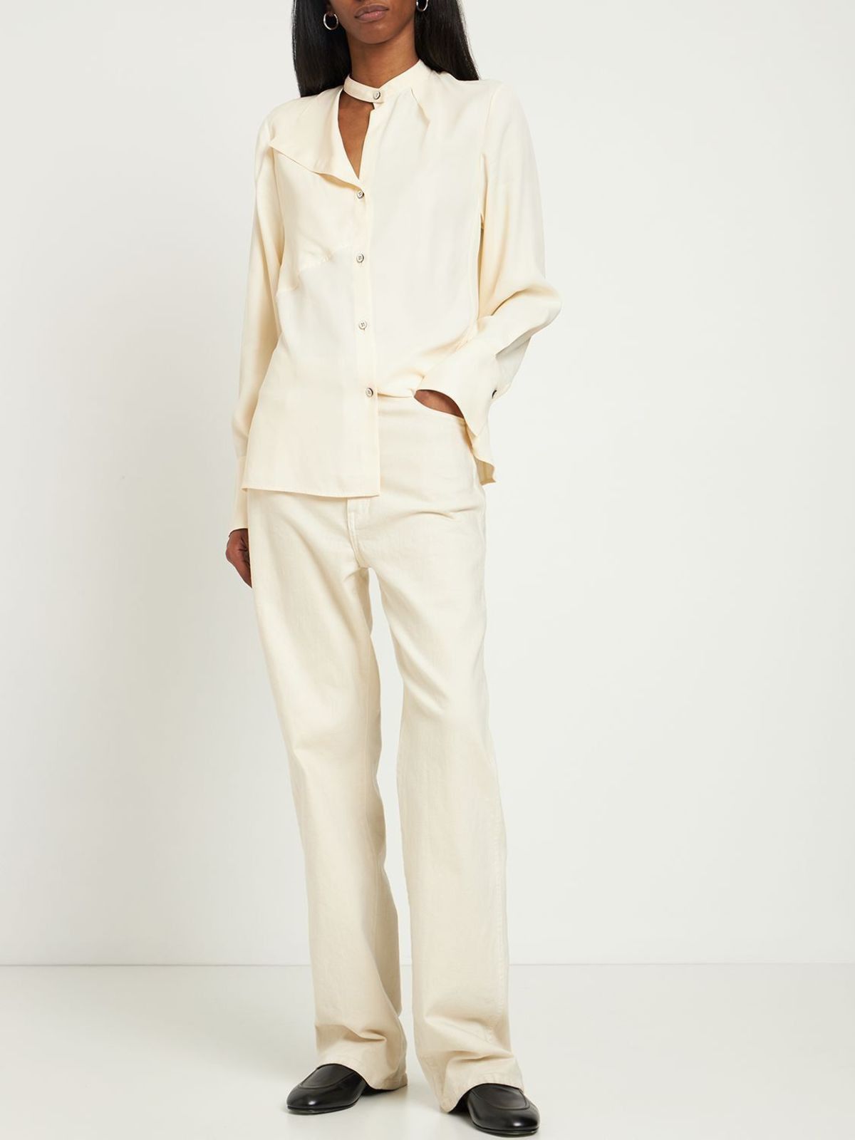 Jil Sander o1mt1gz0824 Shirt in Cream Size XL / US 12-14 / IT 48-50 - 2 Thumbnail
