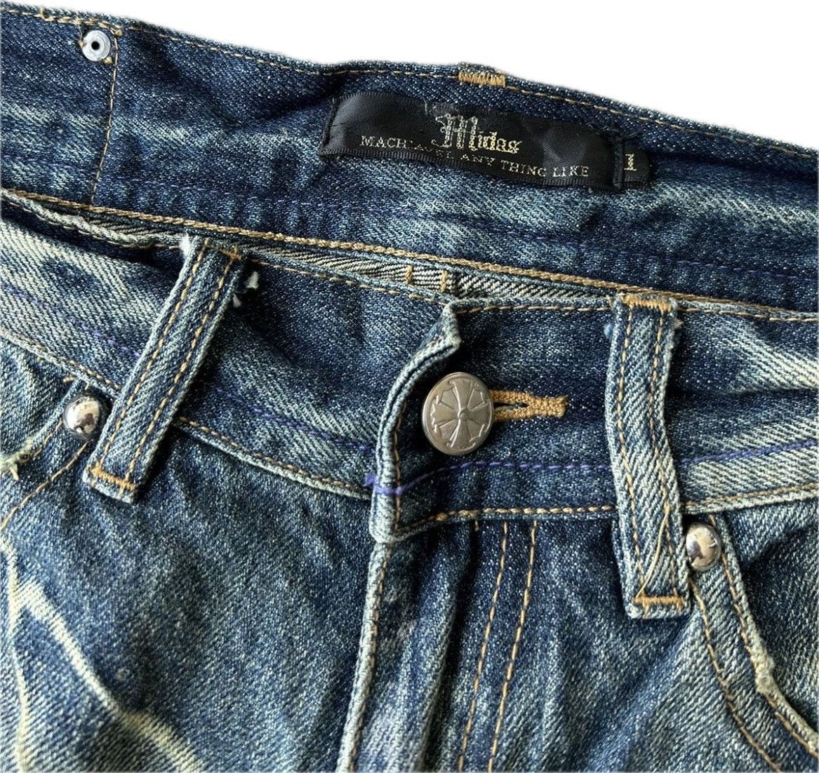 If Six Was Nine × Japanese Brand × Le Grande Bleu (L.G.B.) SUPER FLARED MIDAS Distressed Denim Size US 30 / EU 46 - 4 Thumbnail