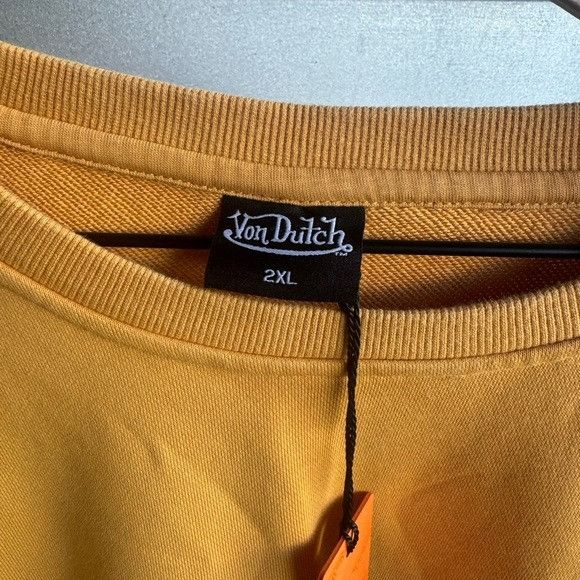 Designer × Von Dutch NWT VON DUTCH MUSTARD FRENCH TERRY CREWNECK SWEATSHIRT 2XL Size US XXL / EU 58 / 5 - 6 Thumbnail