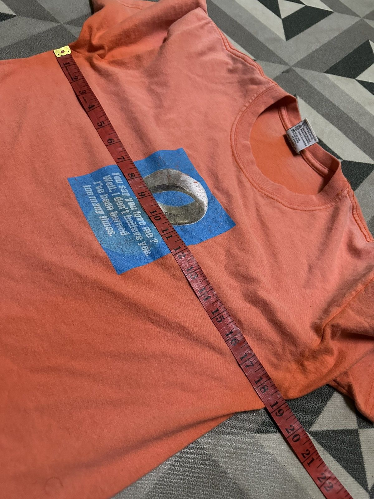 Anvil Vintage 90s Love & peace tshirt tag by anvil Size US M / EU 48-50 / 2 - 7 Thumbnail