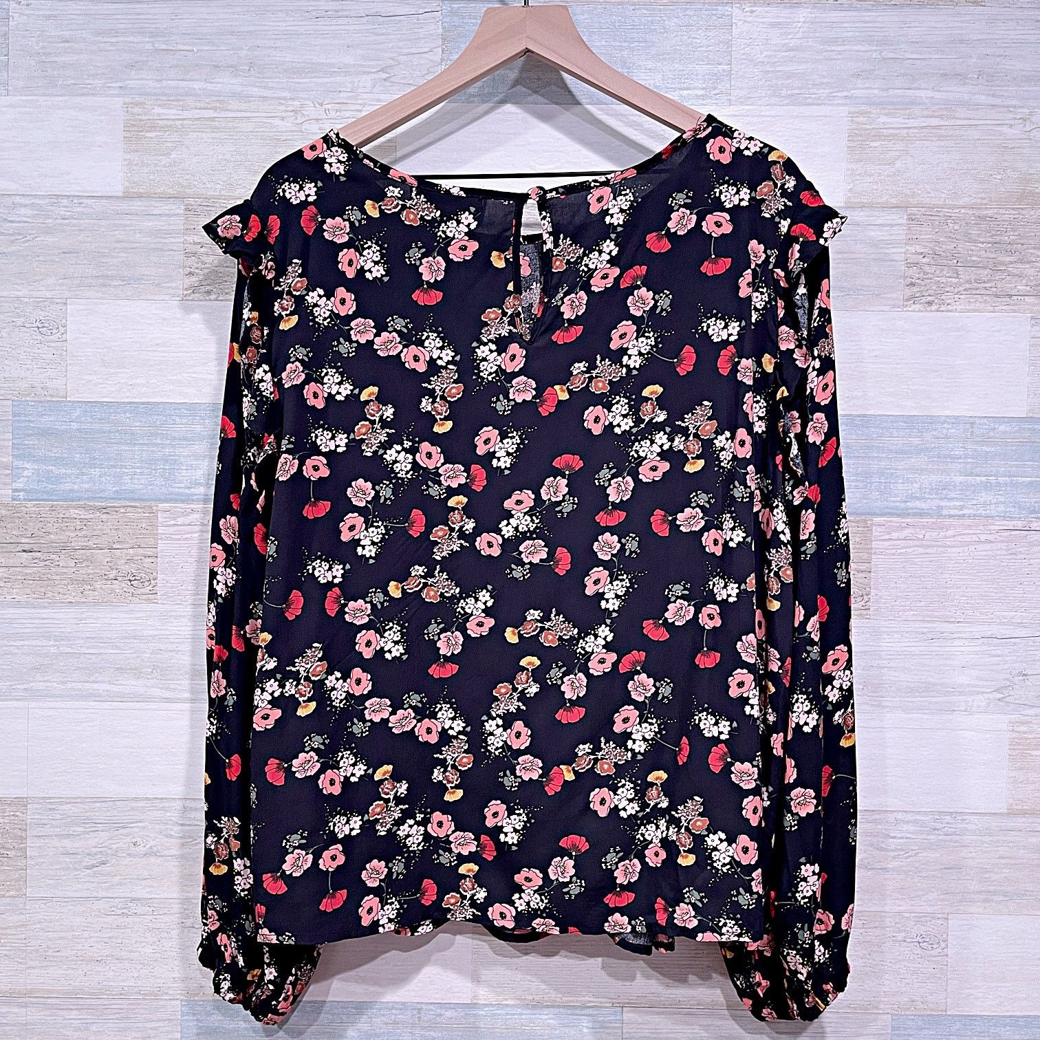 Other ELOQUII Elements Floral Ruffle Detailed Blouse Womens 16 Size XXL / US 16-18 / IT 52-54 - 3 Thumbnail