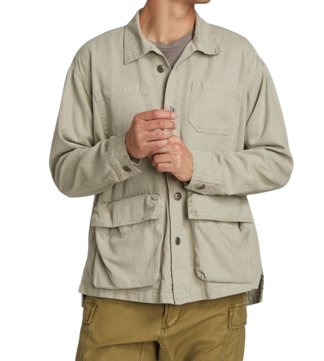 Greg Lauren Herringbone Silk Work Cargo Jacket Size US L / EU 52-54 / 3 - 4 Thumbnail