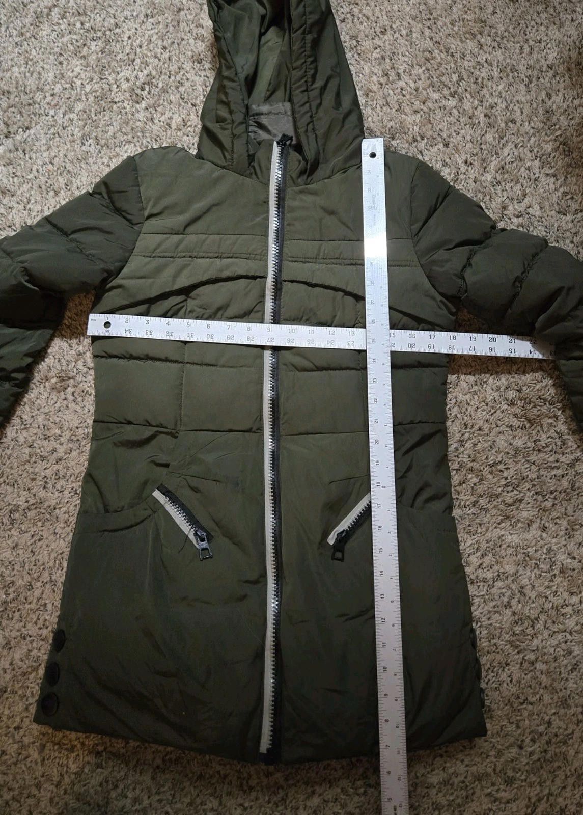 Other XSY Puffer Jacket Winter Coat Juniors L LG Olive Green Hood Size L / US 10 / IT 46 - 11 Thumbnail