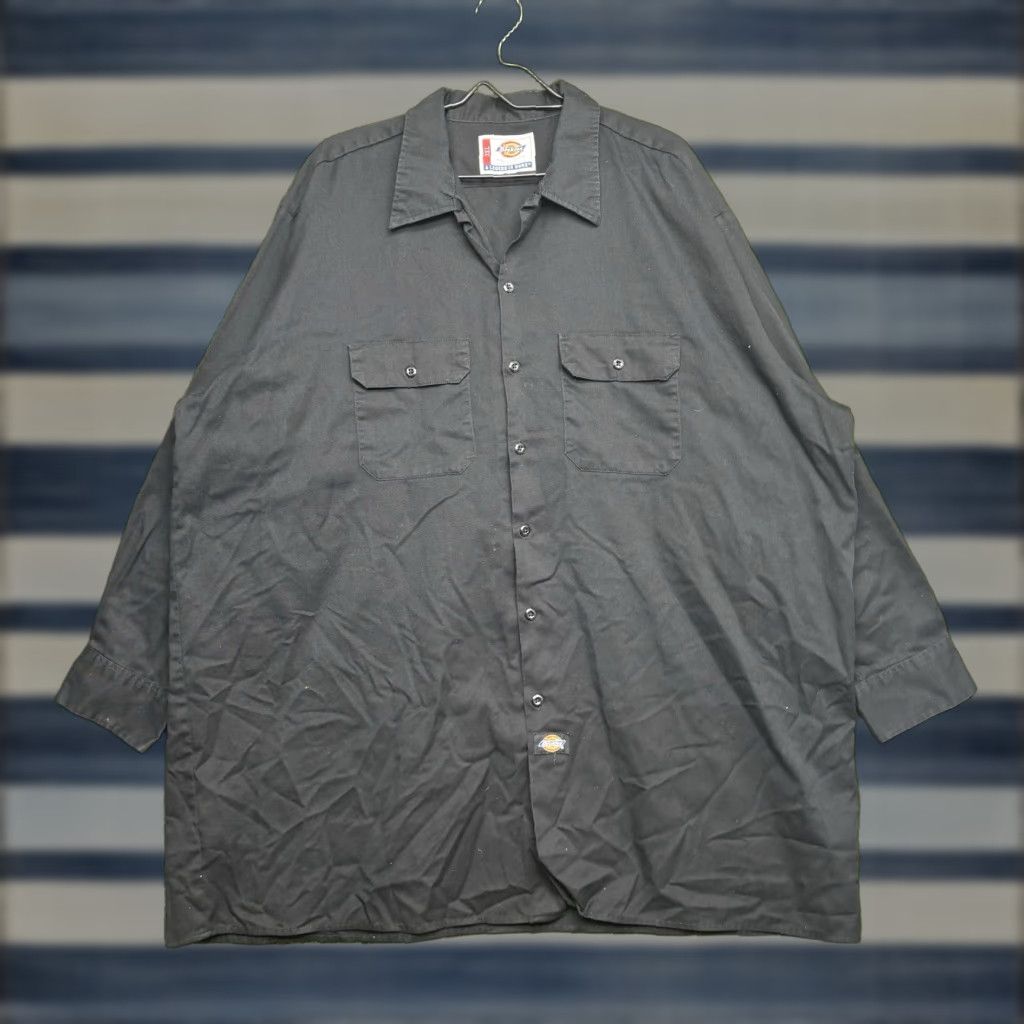 Dickies Dickies Button-Up Shirt Mens 3XL Long Sleeve Black Solid Workwear Size US XXL / EU 58 / 5 - 1 Thumbnail
