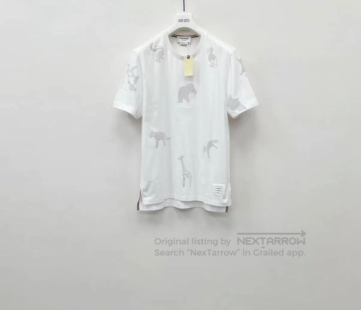 Thom Browne White Animal Print Short Sleeve T. Size US L / EU 52-54 / 3 - 1 Thumbnail
