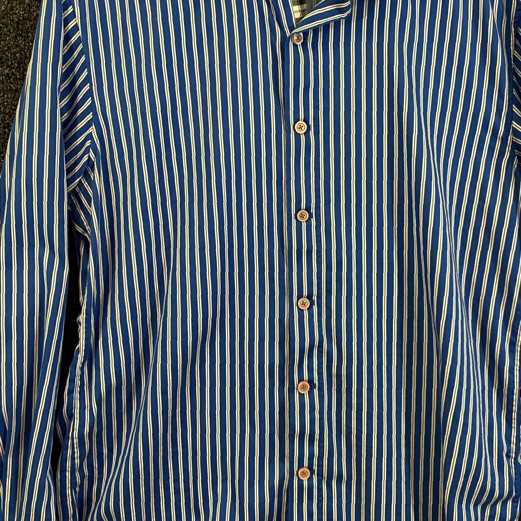 Robert Graham VINTAGE Robert Graham Shirt Men Medium Blue Stripe Button-Up Long Sleeve Casual Modern Mens Size US M / EU 48-50 / 2 - 4 Thumbnail