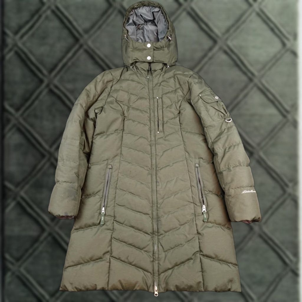Eddie Bauer Eddie Bauer Sun Valley Jacket Womens Medium Green Hooded Long Down Puffer Size M / US 6-8 / IT 42-44 - 1 Thumbnail