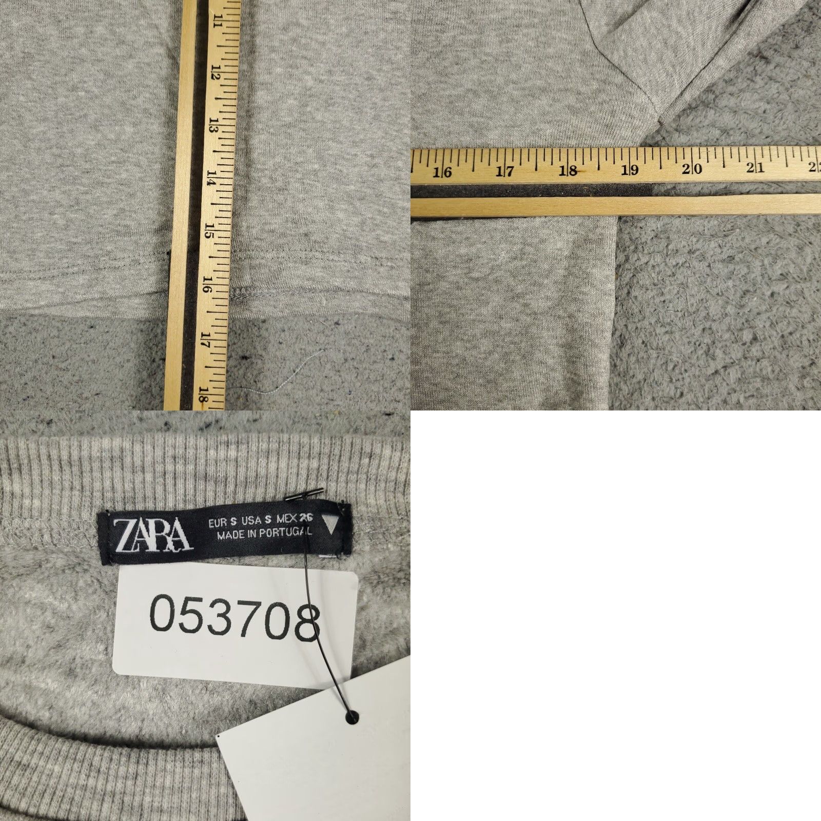 Zara Zara Gray Pullover Sweater Womens Small Crew Neck Long Sleeve Cotton Blend Size S / US 4 / IT 40 - 8 Thumbnail