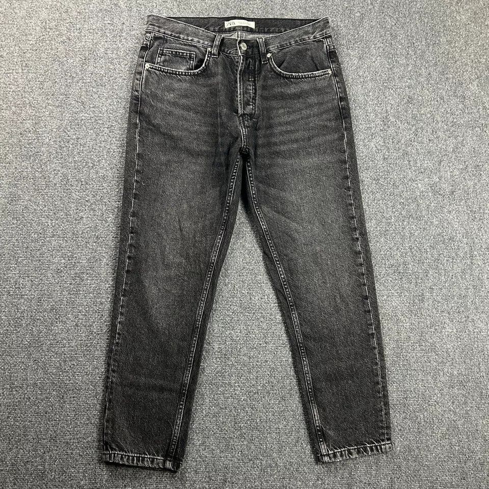 Zara Zara Jeans Womens 31 Denim Mom High Rise Charcoal Wash Size 31" - 1 Thumbnail