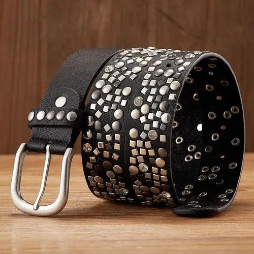 Japanese Brand PU Leather Rhinestone Studded Belt Size ONE SIZE - 2 Thumbnail
