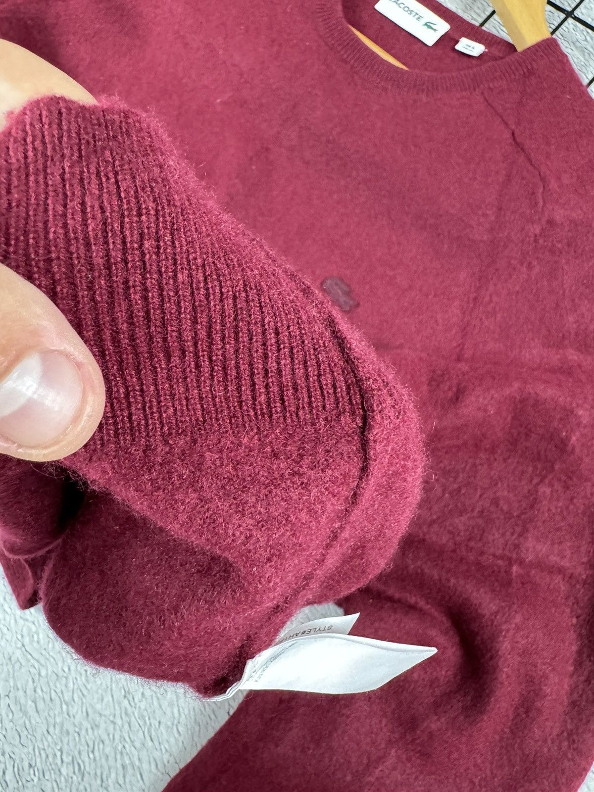 Lacoste × Vintage Lacoste Sweater Mens Red Size S(6) 100% Cashmere Knit Crew N Size US S / EU 44-46 / 1 - 11 Thumbnail