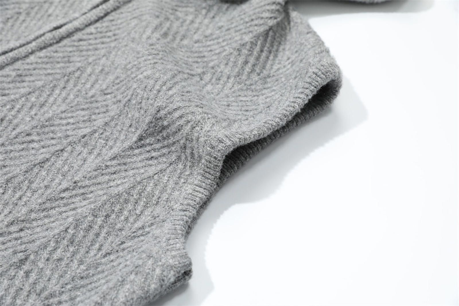 Vintage Stylish Gray Hooded Vest - Cozy Knit Design Size US M / EU 48-50 / 2 - 4 Thumbnail