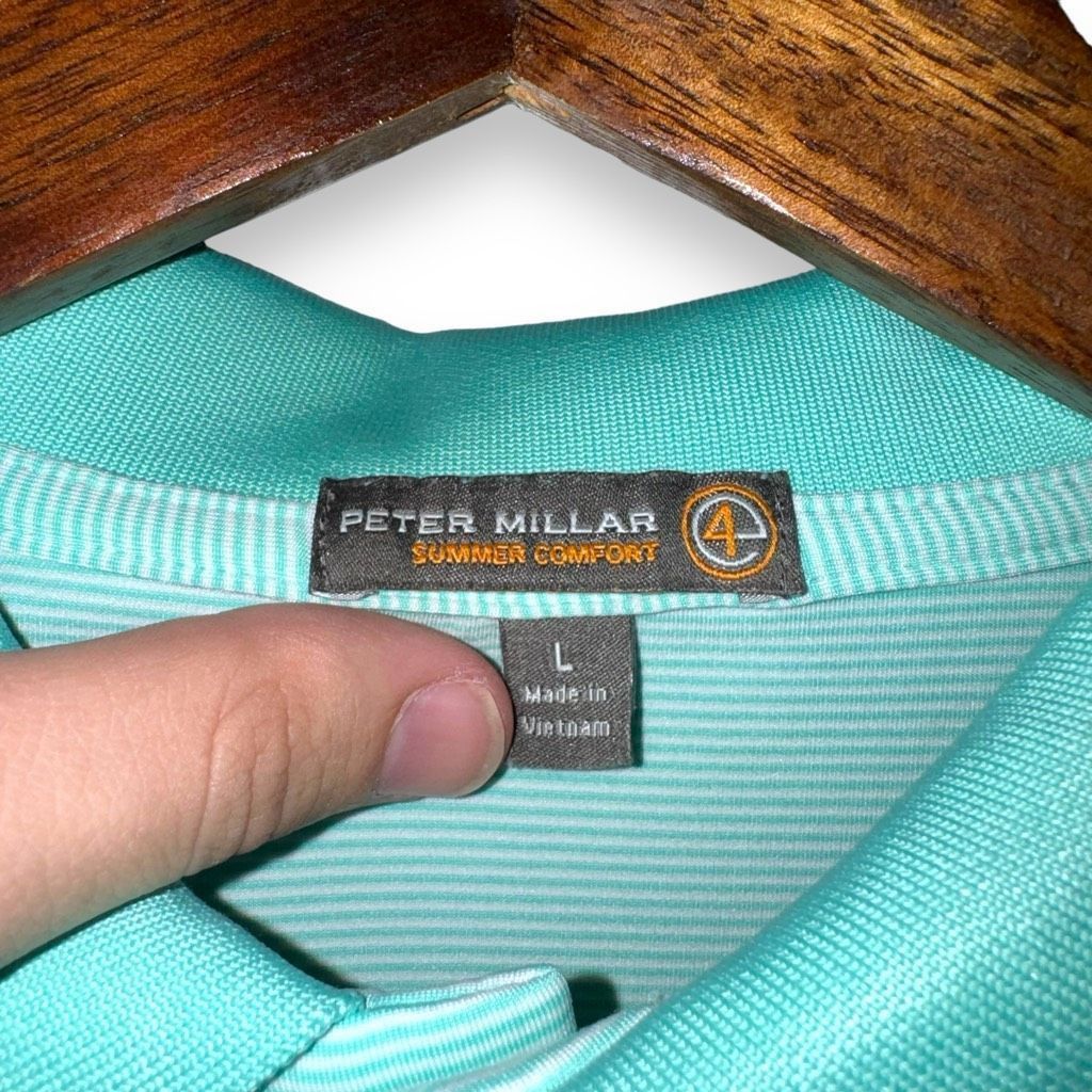 Peter Millar Peter Millar Teal Blue Summer Comfort Golf Polo Shirt Size L Size US L / EU 52-54 / 3 - 4 Thumbnail