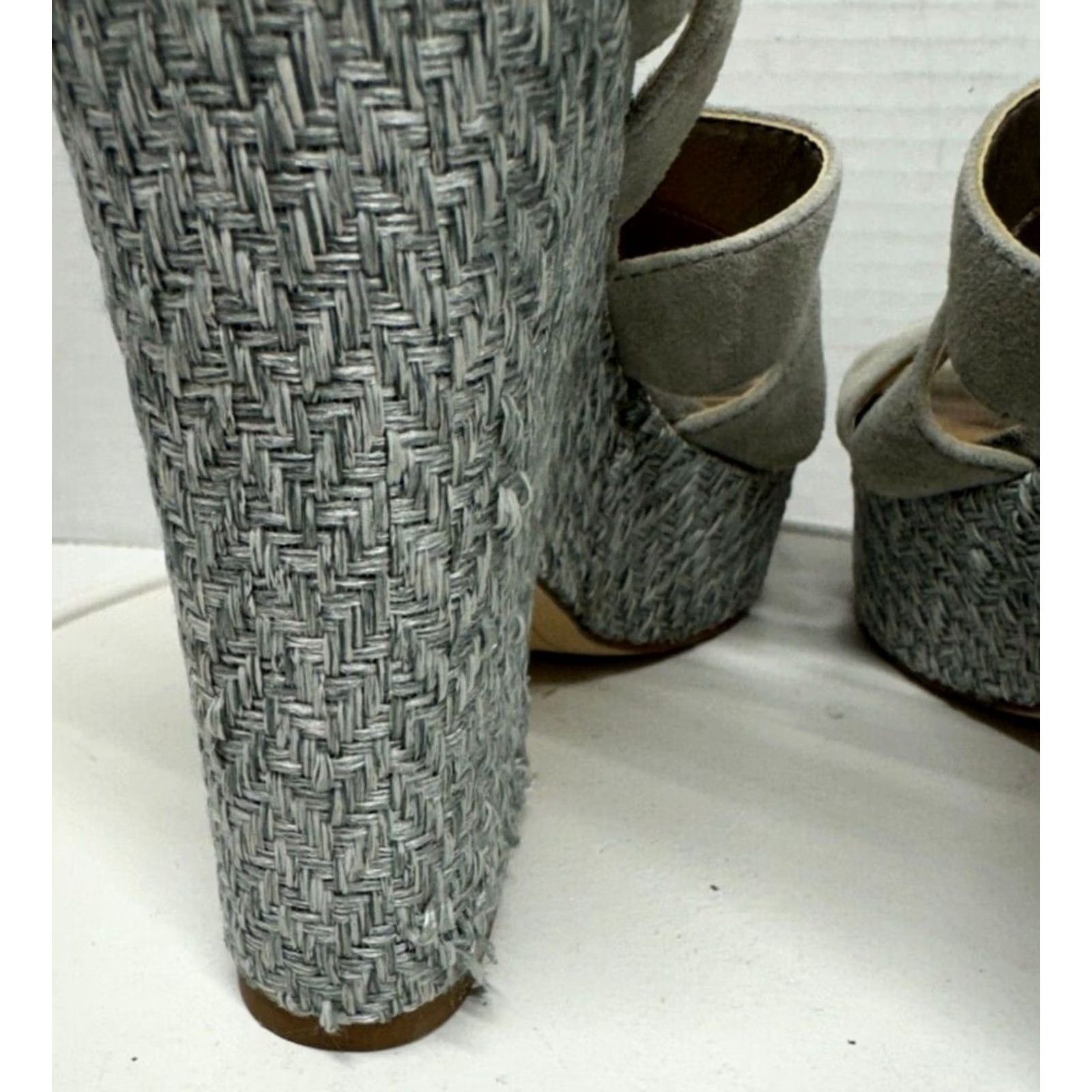 Sam Edelman Sam Edelman Liora Platform Heels Women 5.5M 35.5 Gray Open straps Buckles 5" Size US 4 / IT 34 - 7 Thumbnail