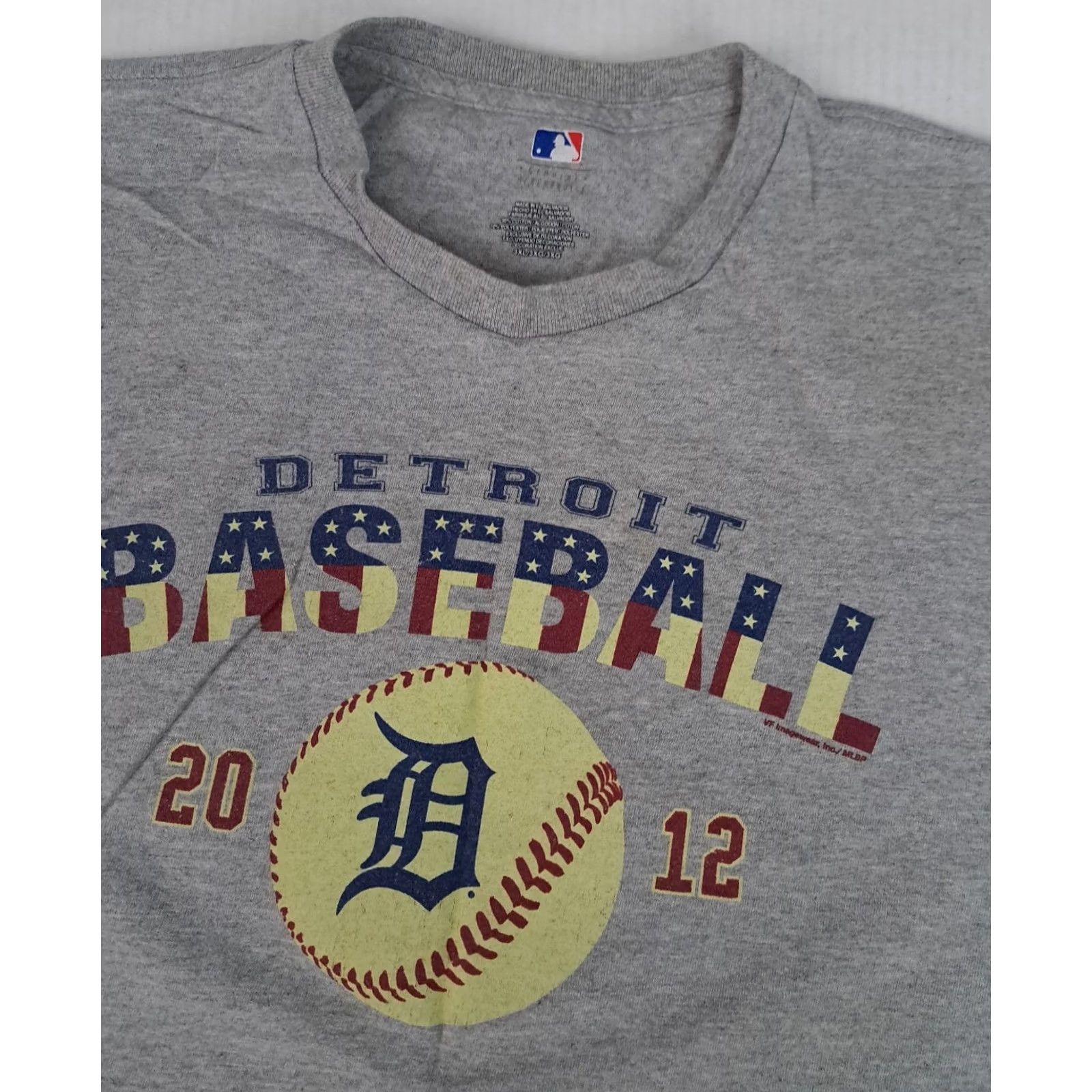 MLB VINTAGE Detroit Tigers MLB 3XL T-Shirt Gray Cotton Crew Neck Short Sleeve Verlander Patriotic Baseball Shirt Boys Mens Womens Unisex Adults Size US XXL / EU 58 / 5 - 5 Thumbnail