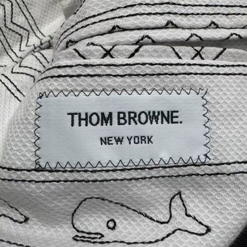 Thom Browne Thom Browne size1 A woolen coat embroidered with a full int Size US S / EU 44-46 / 1 - 7 Thumbnail
