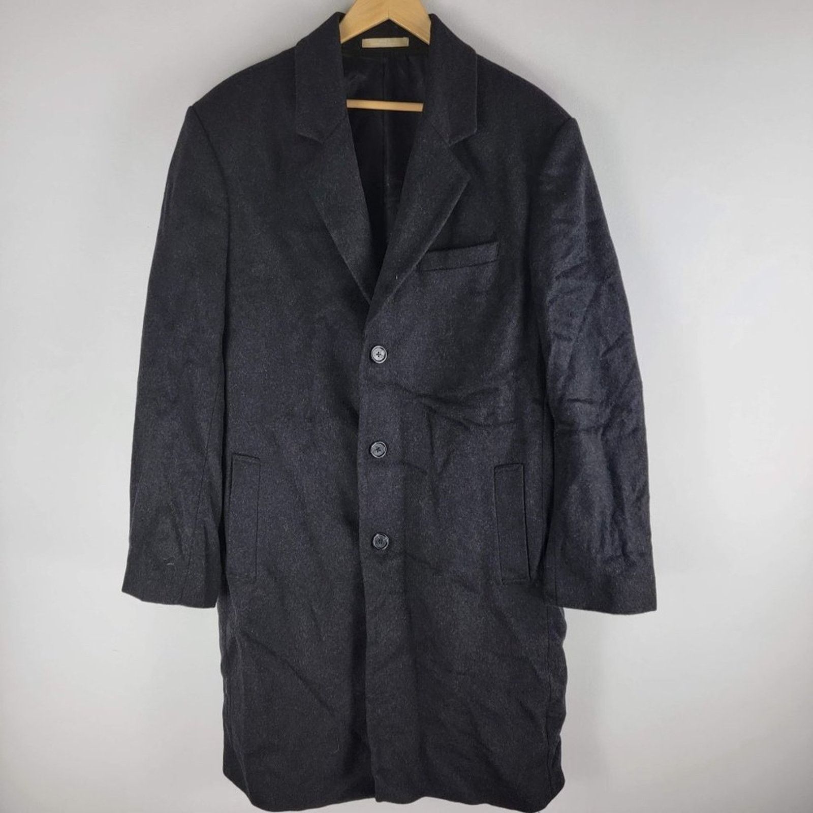 image of Michael Kors Wool Cashmere Blend Over Coat Black Lined S 46L, Men's (Size 2XL)