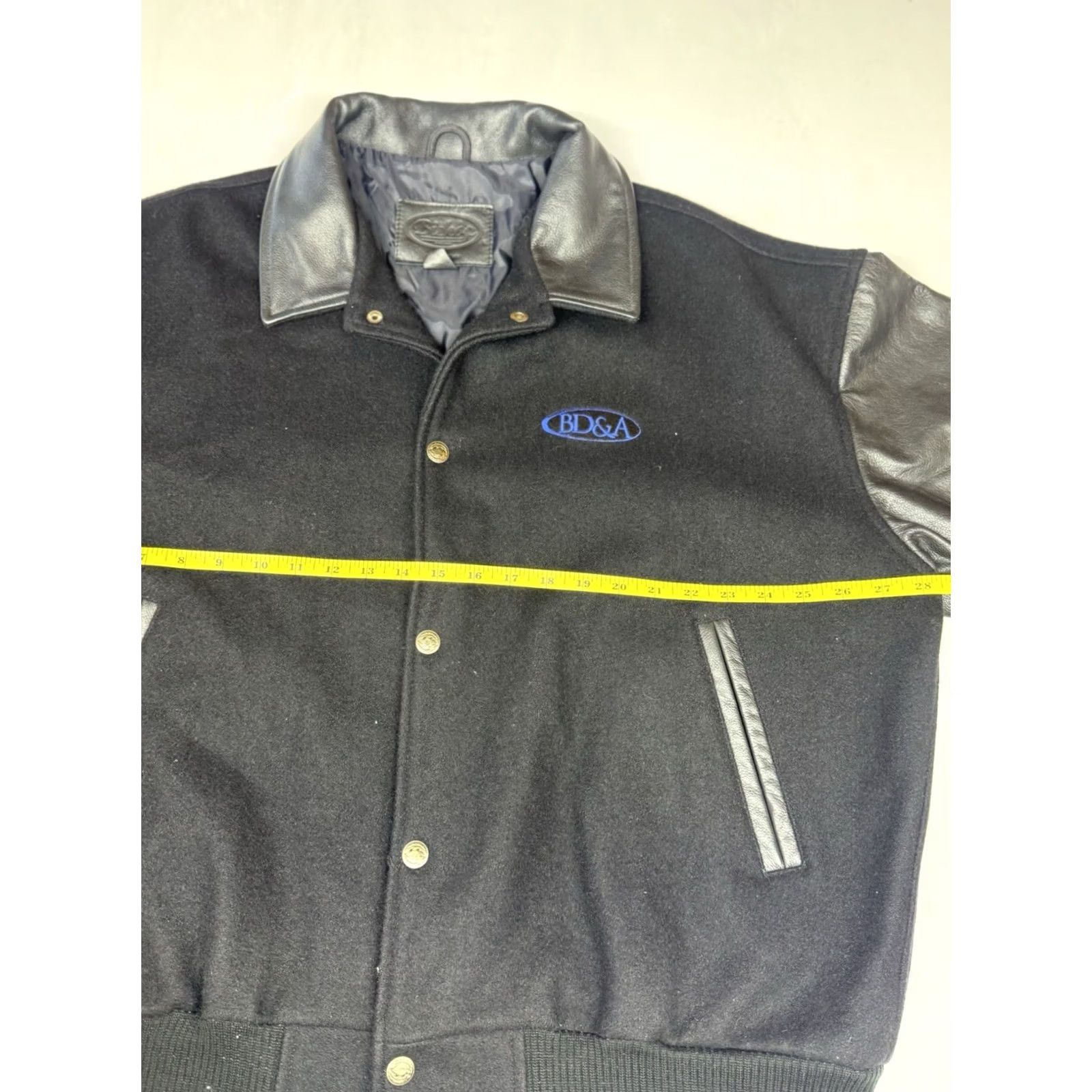 Vintage VINTAGE AOL America Online Bishop Wool Leather Embroidered Bomber Jacket Black Adult XL 90s Mens Size US XL / EU 56 / 4 - 5 Thumbnail
