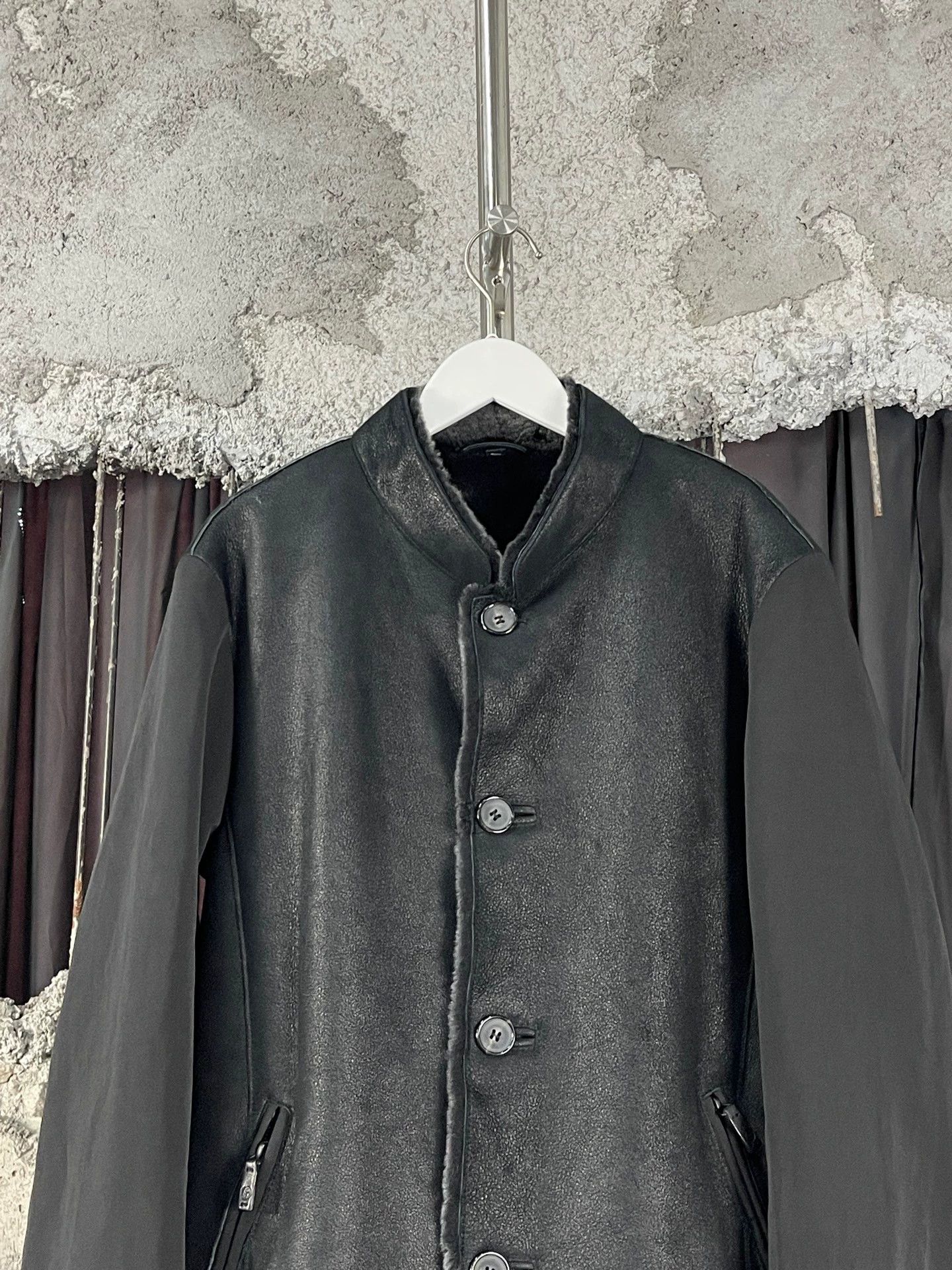 Giorgio Armani Giorgio Armani Colorblocked Shearling Jacket Sz 5 Size US M / EU 48-50 / 2 - 3 Thumbnail