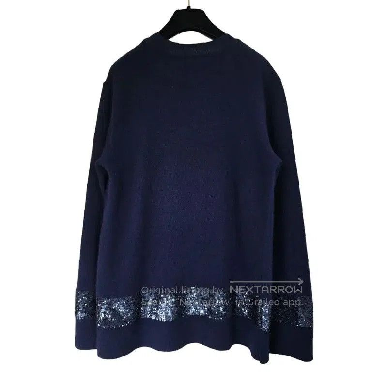 Chanel Chanel Oversized Navy Cashmere Sweater with Sequins . Size XXS / US 00 / IT 34 - 1 Thumbnail