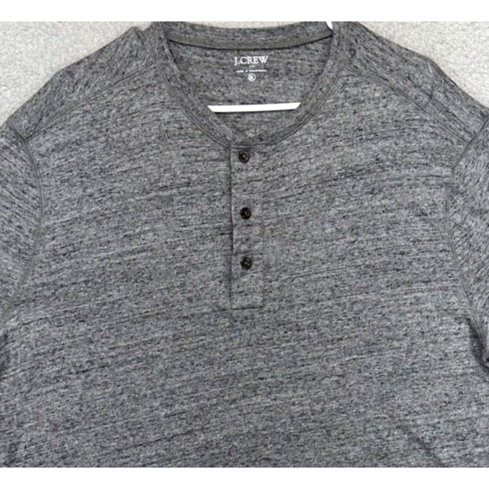 J.Crew J.CREW Pullover Sweatshirt Mens XL Grey Cotton Henley Long Sleeve Regular Fit Sweatshirt Casual Outdoor Walking Men's Size US XL / EU 56 / 4 - 2 Thumbnail