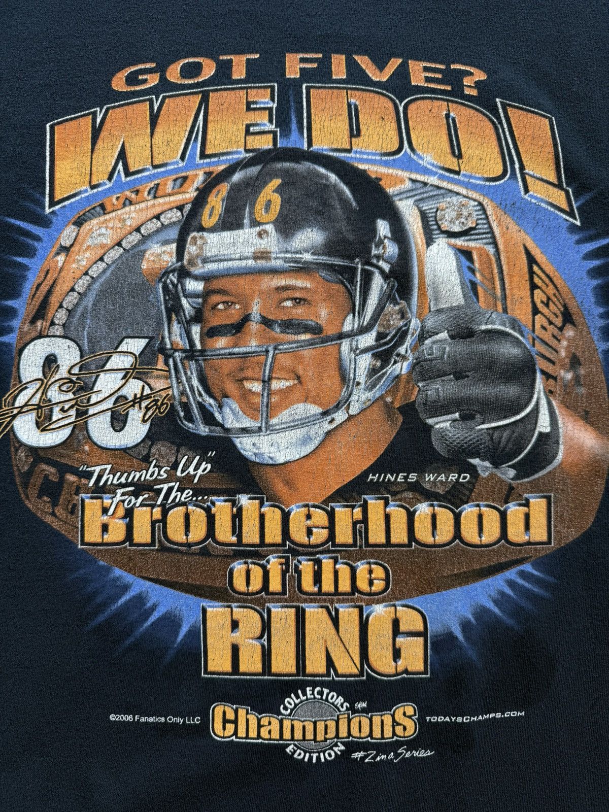 Vintage ‘06 Pittsburgh Steelers Got 5 Champions Hines Ward Shirt Size US XXL / EU 58 / 5 - 2 Thumbnail
