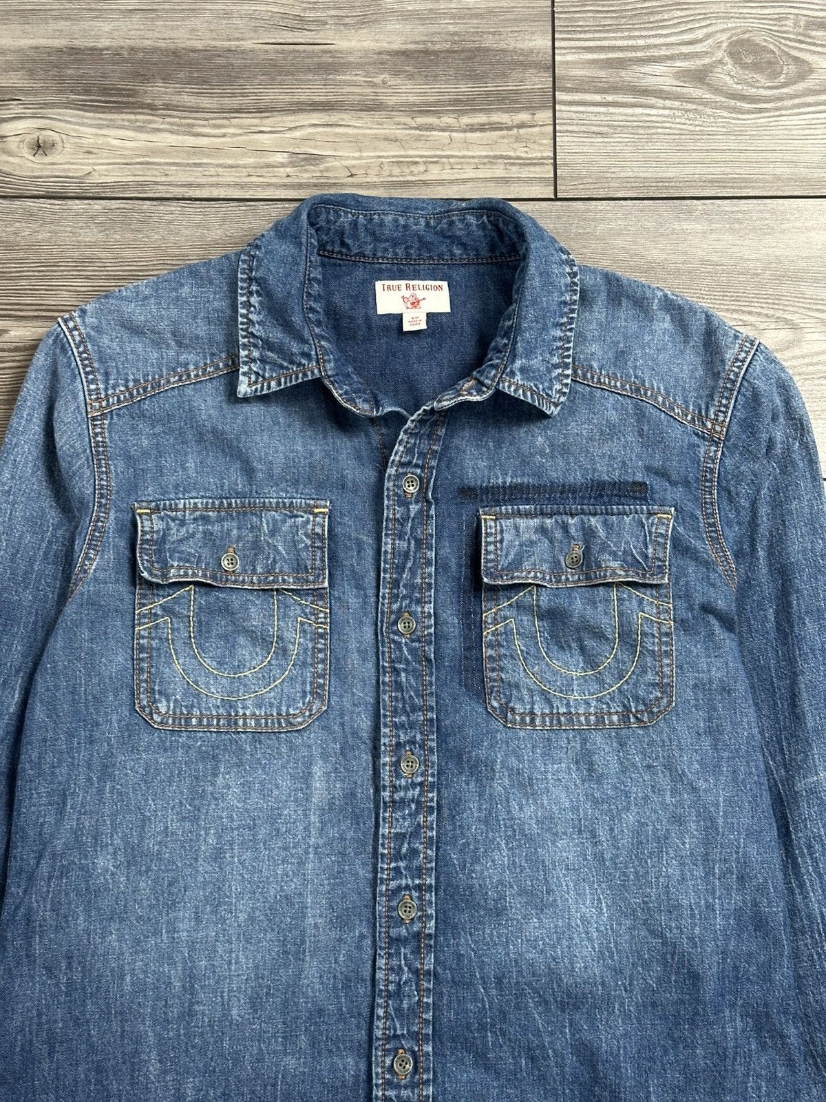 True Religion × Vintage True Religion Denim Button Up Shirt Size US S / EU 44-46 / 1 - 2 Thumbnail