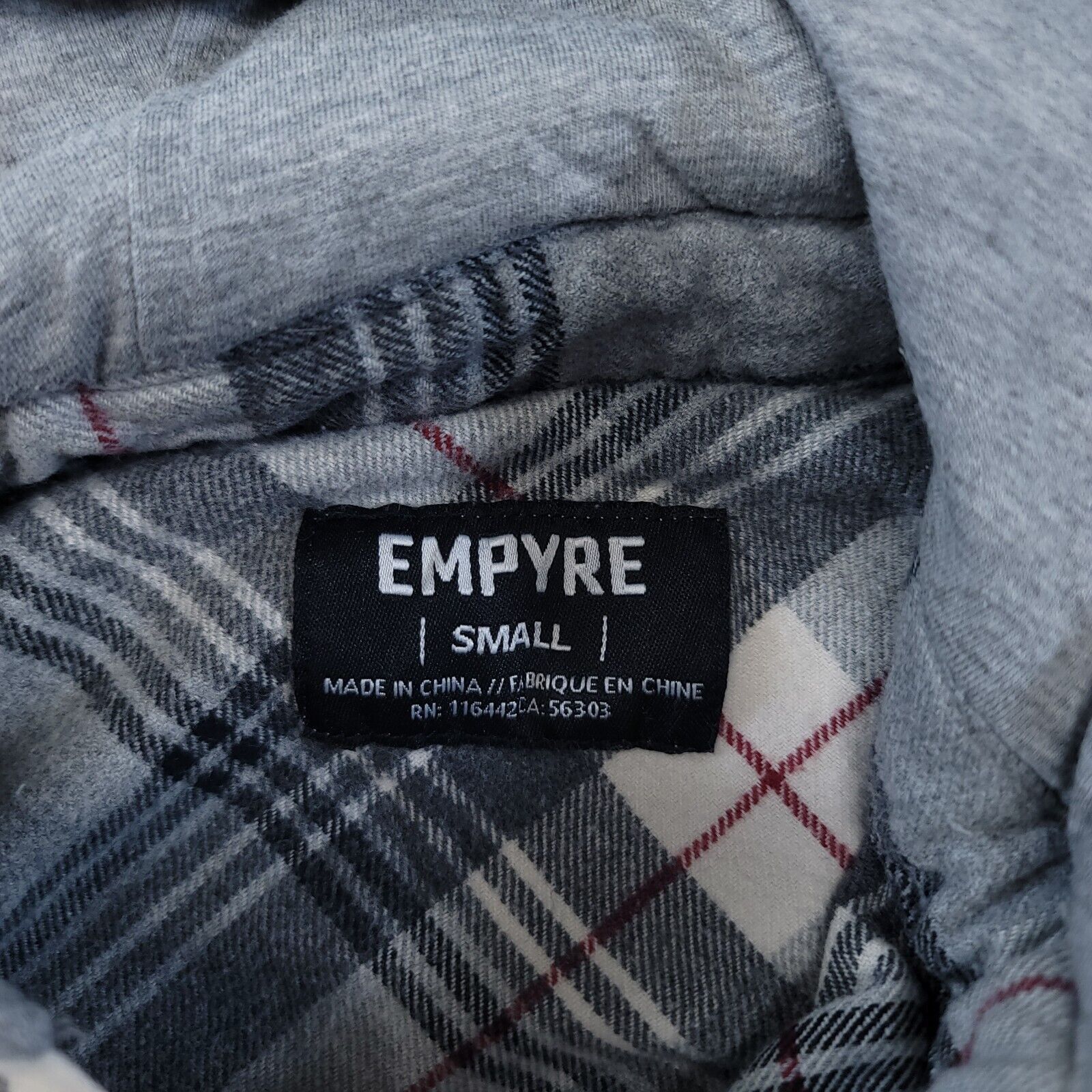 Empyre Empyre Long Sleeve Hoodie Mens Size Small S Gray Plaid Size US S / EU 44-46 / 1 - 3 Thumbnail
