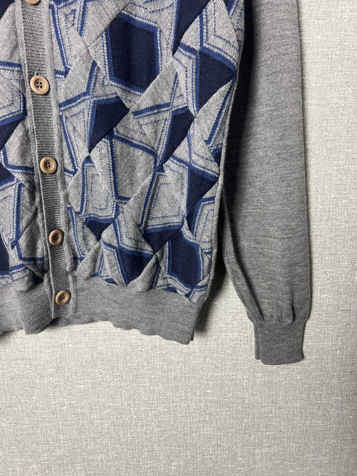 Maison Margiela Maison Margiela Geometric Pattern Wool Cardigan Mens Sweater Size US XL / EU 56 / 4 - 7 Thumbnail