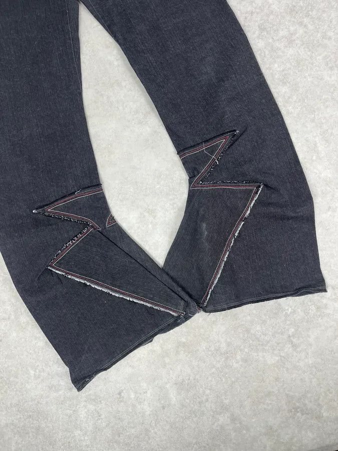 Marithe + Francois Girbaud 2000s Marithé + François Girbaud Dark Grey Avant-Garde Flared Denim Jeans Size US 30 / EU 46 - 9 Thumbnail